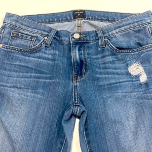 Just‎ Black Denim Straight-Leg Distressed Blue Jeans Size 27